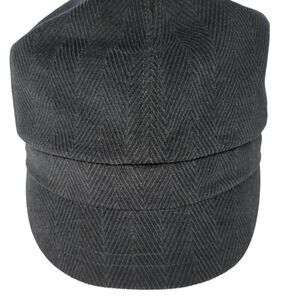 Delux Newsboy Hat Blue Size 56cm Lightweight Herringbone 6 Panel Blank